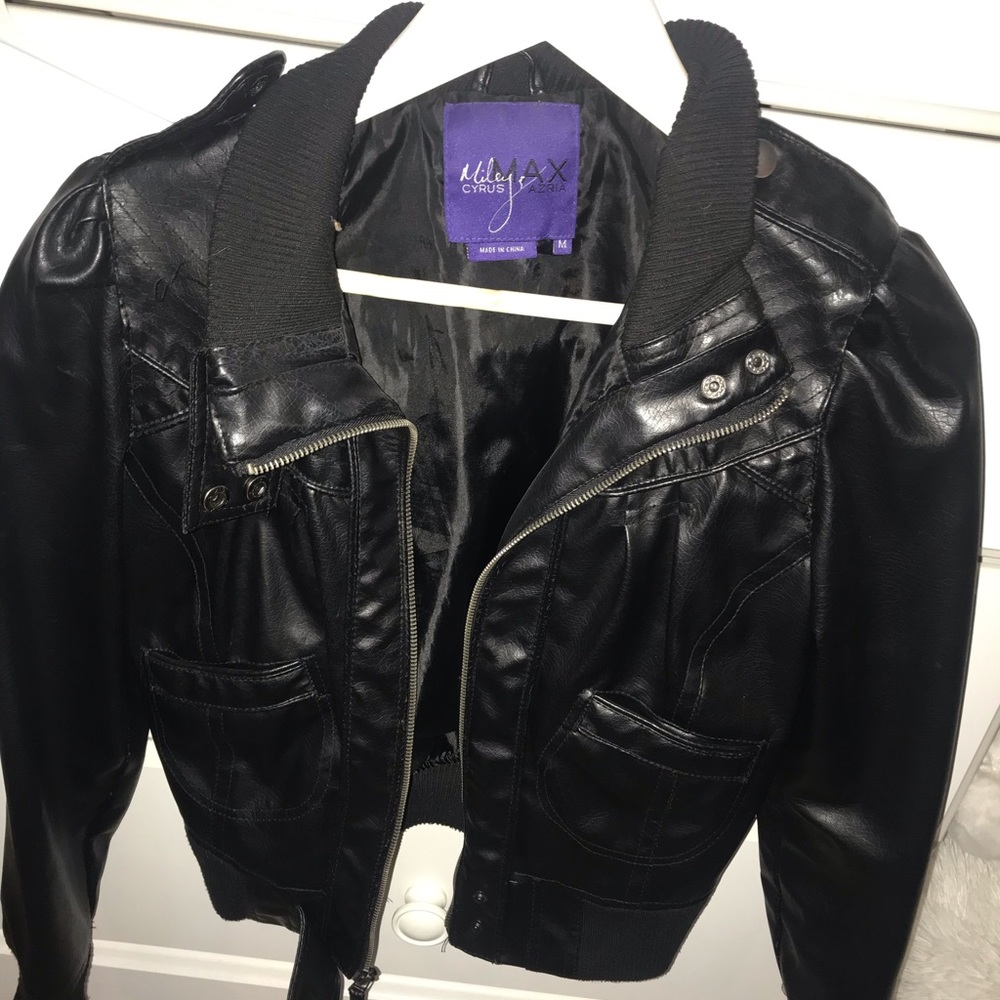 Miley Cyrus Black Faux Leather Jacket